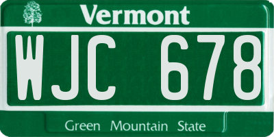 VT license plate WJC678