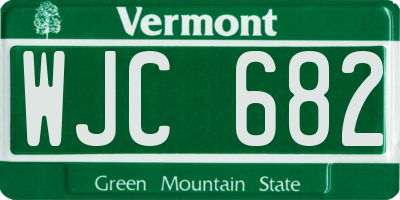 VT license plate WJC682