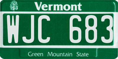 VT license plate WJC683