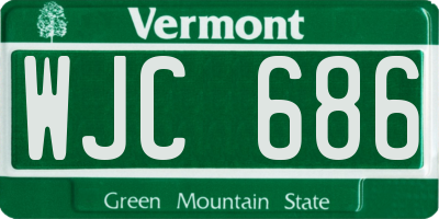 VT license plate WJC686