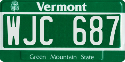 VT license plate WJC687