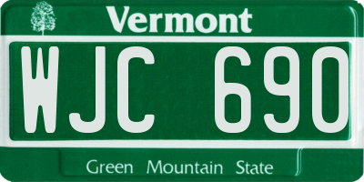 VT license plate WJC690