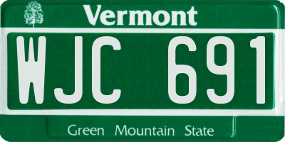 VT license plate WJC691