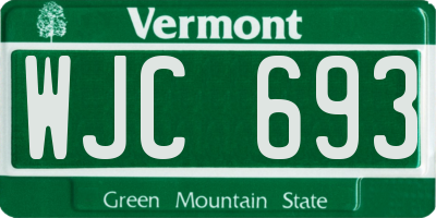 VT license plate WJC693