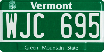 VT license plate WJC695