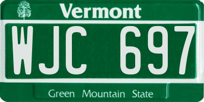 VT license plate WJC697
