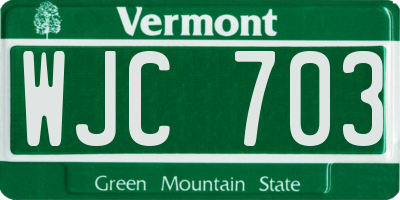VT license plate WJC703