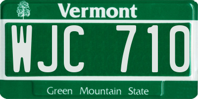 VT license plate WJC710