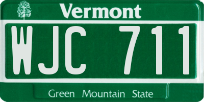 VT license plate WJC711