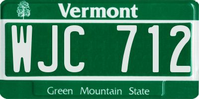 VT license plate WJC712