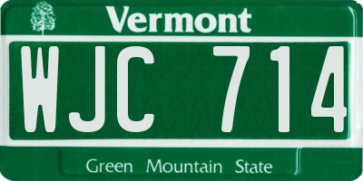 VT license plate WJC714