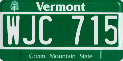 VT license plate WJC715