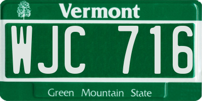 VT license plate WJC716