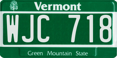 VT license plate WJC718