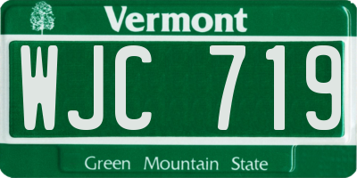 VT license plate WJC719
