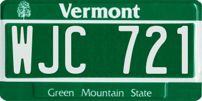 VT license plate WJC721