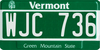 VT license plate WJC736
