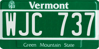 VT license plate WJC737