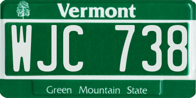 VT license plate WJC738