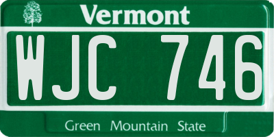 VT license plate WJC746