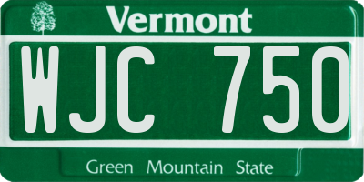 VT license plate WJC750