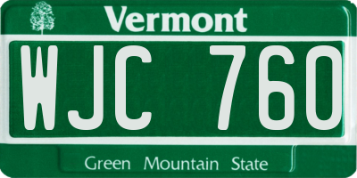 VT license plate WJC760