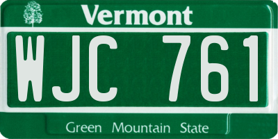 VT license plate WJC761