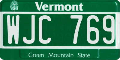 VT license plate WJC769