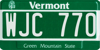 VT license plate WJC770