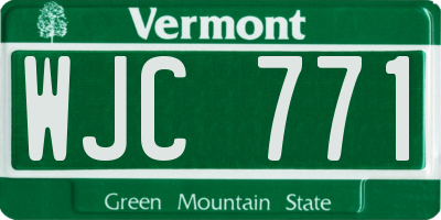 VT license plate WJC771