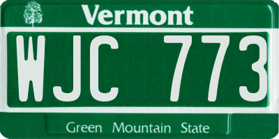 VT license plate WJC773