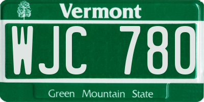 VT license plate WJC780