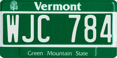 VT license plate WJC784