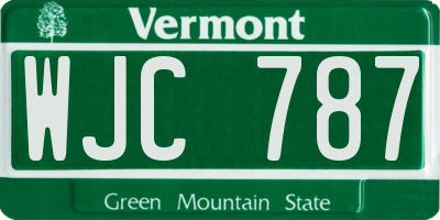 VT license plate WJC787