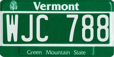 VT license plate WJC788