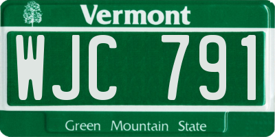 VT license plate WJC791