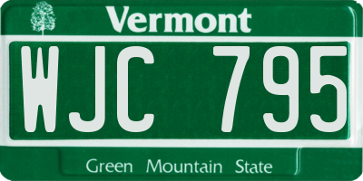 VT license plate WJC795