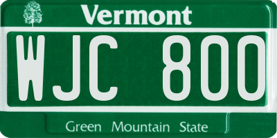 VT license plate WJC800