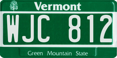 VT license plate WJC812
