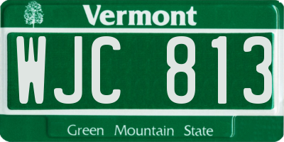 VT license plate WJC813