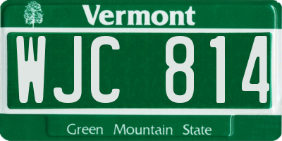 VT license plate WJC814