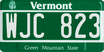 VT license plate WJC823