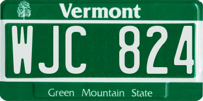 VT license plate WJC824