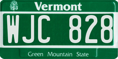 VT license plate WJC828