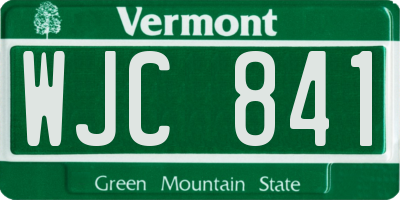 VT license plate WJC841