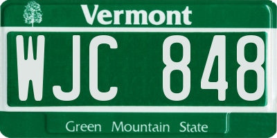 VT license plate WJC848