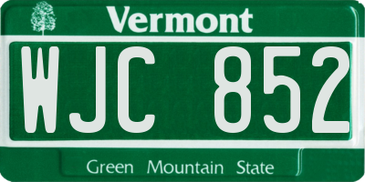 VT license plate WJC852