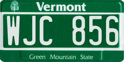 VT license plate WJC856