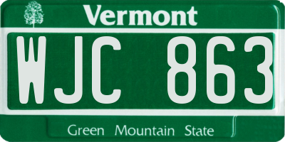 VT license plate WJC863
