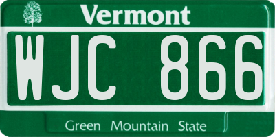 VT license plate WJC866